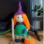 Crochet Halloween witch, cute interior doll, fall ornament