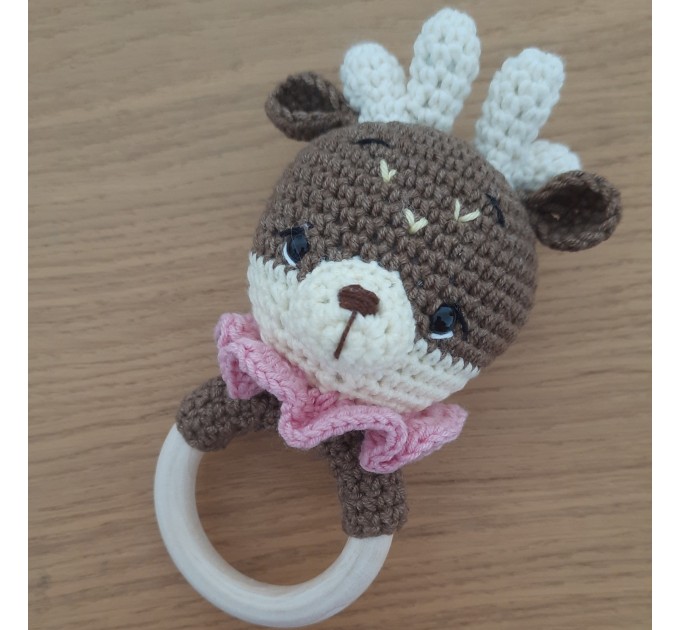 Baby rattle crochet forest animals