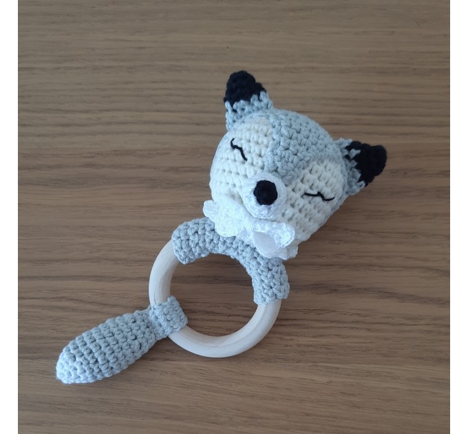 Baby rattle crochet forest animals