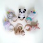 Crochet baby rattle Cotton white unicorn shower gift Wooden teether ring Pregnancy gift New mommy gift Newborn welcome gift Gender neutral stuffed animal