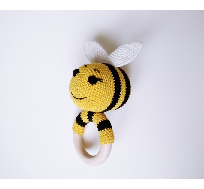 Download Crochet Bee Rattle Honeybee Baby Gift Crochet Bee Baby Rattle Honey Bee Baby Rattle Baby Bee Wdonut Handle Rattle Bee Baby Gift Toys Toys Games