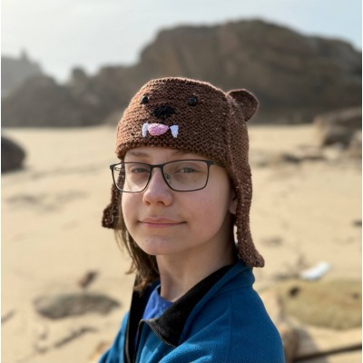 Awawa Knitted Hyrax Hat, Cute Animal Beanie, Handmade Knitted Daman Hat, Cozy Wool Blend Winter Hat, Kawaii Earflap Hat, Gift for Animal Lovers