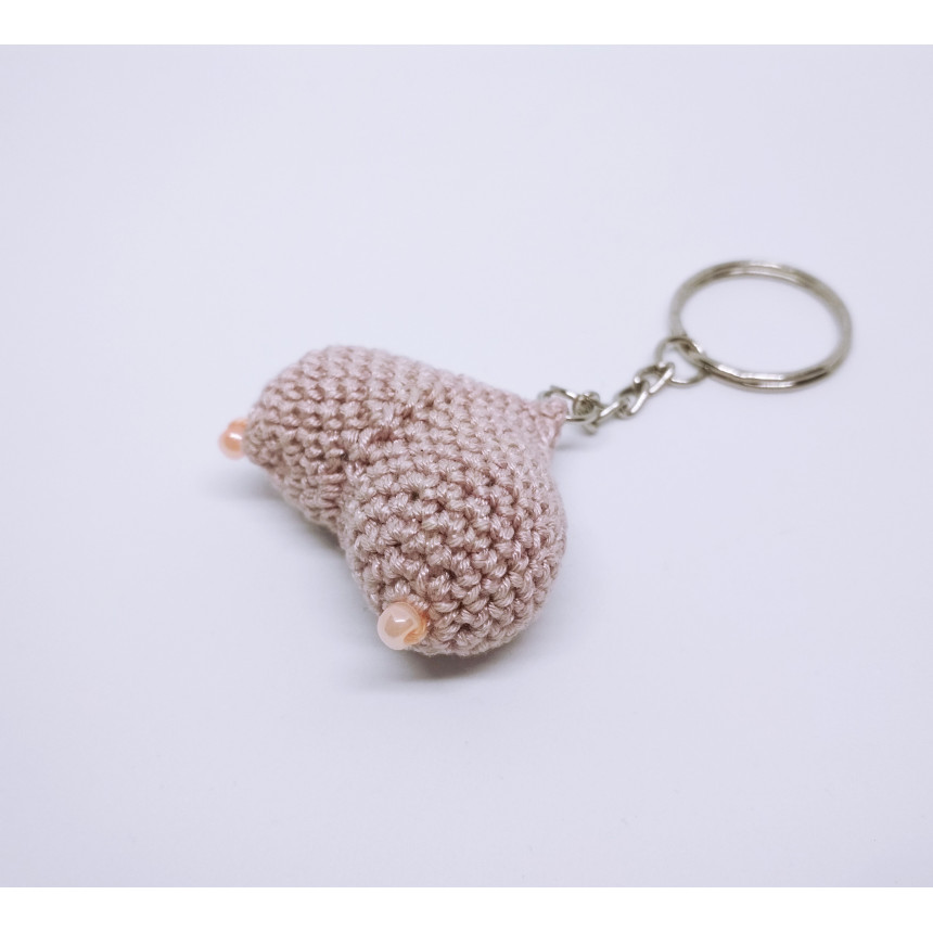 KnittedToy - Excited to share the latest addition to my # shop: Boobs  keychain, Small Breast Model, funny Valentines day gift, original keychain,  Plush Breast, Mature Adults  #beige  #bacheloretteparty #valentinesday #pink #