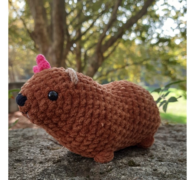 Crochet Rock Hyrax Plush | Chubby Awawa Plushie | Handmade Stuffed Animal | Cute Cozy Toy