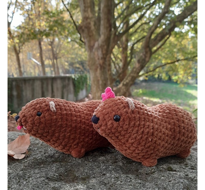 Crochet Rock Hyrax Plush | Chubby Awawa Plushie | Handmade Stuffed Animal | Cute Cozy Toy