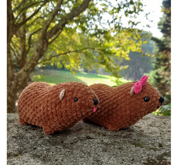 Crochet Rock Hyrax Plush | Chubby Awawa Plushie | Handmade Stuffed Animal | Cute Cozy Toy