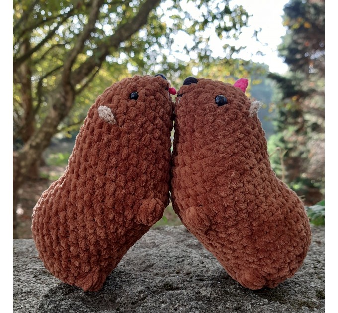 Crochet Rock Hyrax Plush | Chubby Awawa Plushie | Handmade Stuffed Animal | Cute Cozy Toy