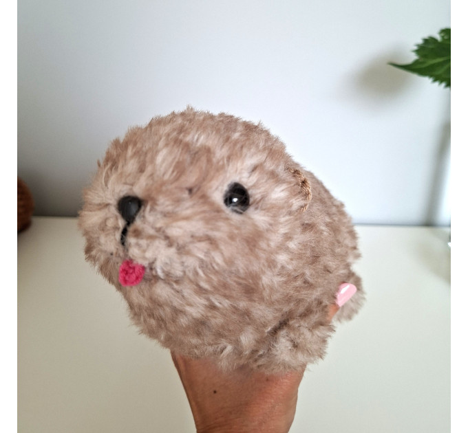 Crochet Rock Hyrax Plush | Chubby Awawa albino | Handmade Stuffed Animal | Cute Cozy Toy