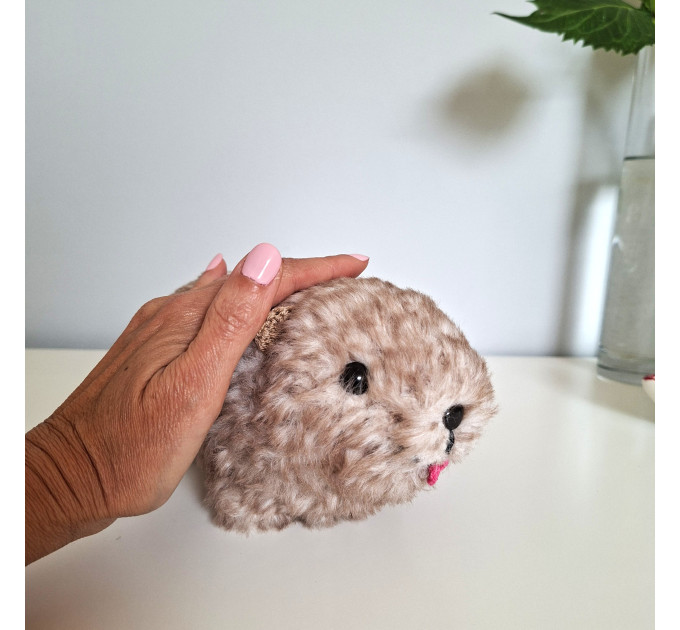 Crochet Rock Hyrax Plush | Chubby Awawa albino | Handmade Stuffed Animal | Cute Cozy Toy