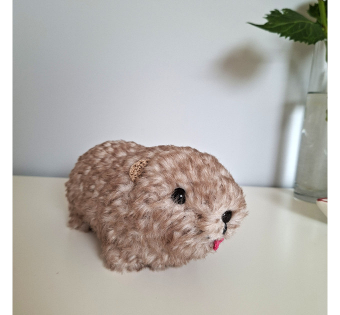 Crochet Rock Hyrax Plush | Chubby Awawa albino | Handmade Stuffed Animal | Cute Cozy Toy