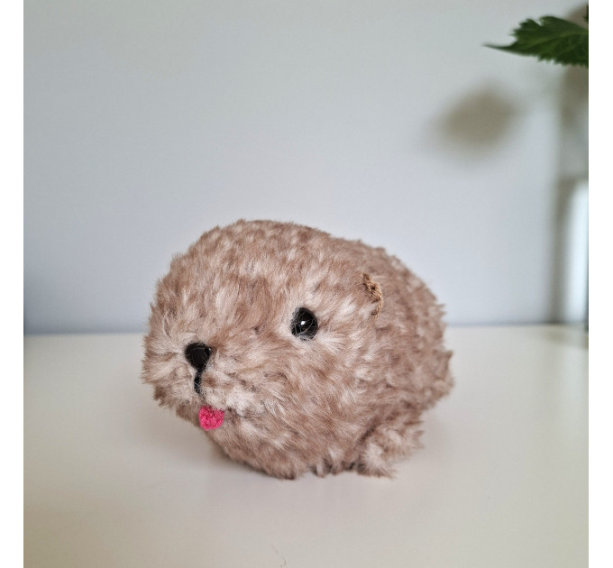 Crochet Rock Hyrax Plush | Chubby Awawa albino | Handmade Stuffed Animal | Cute Cozy Toy