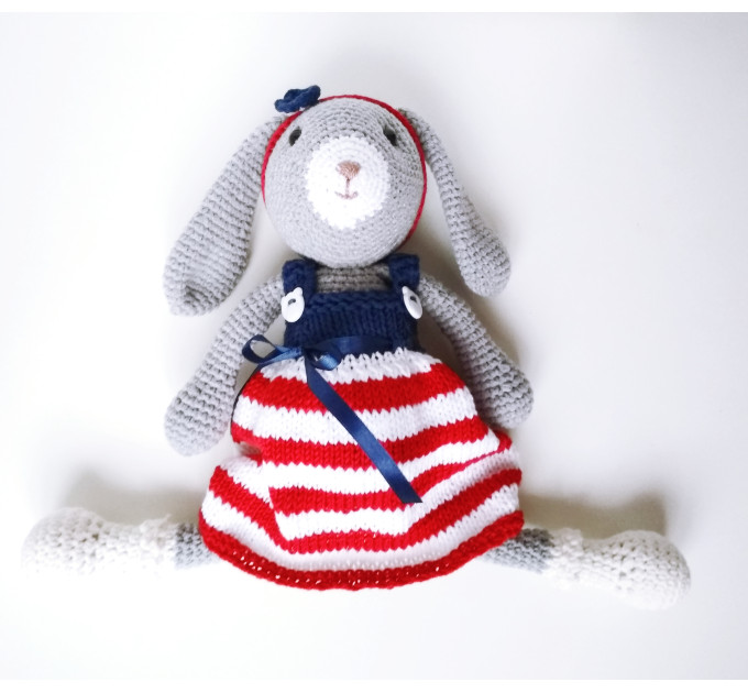 Crochet rabbit bunny plush Stuffed animal art doll Personalized easter 5 year old girl